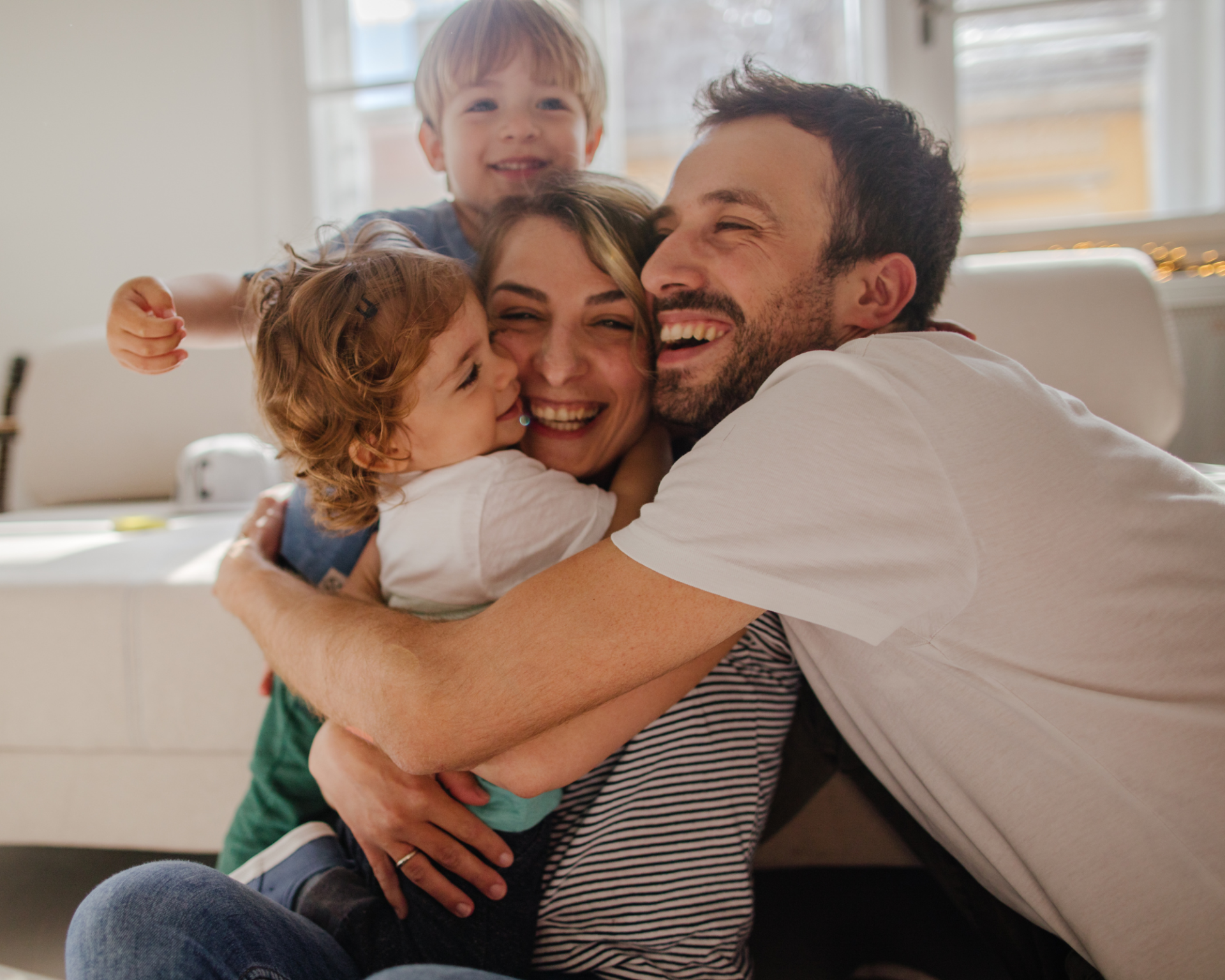 un calin d'amour en famille