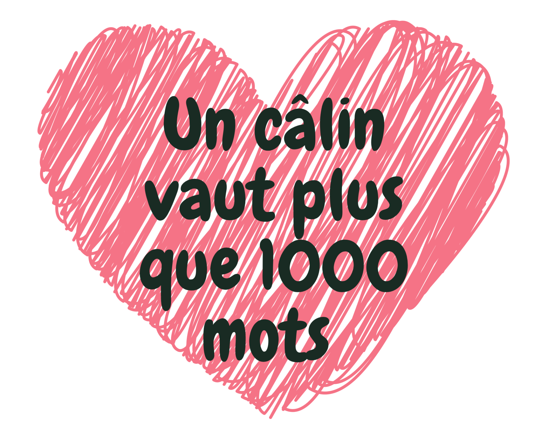 image coeur rose et citation calin