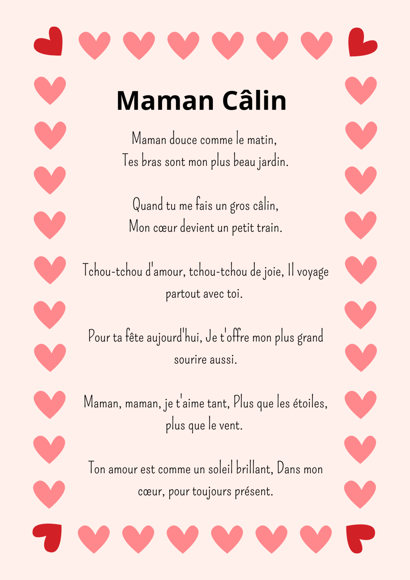 poème à offrir pour la fête des mères 