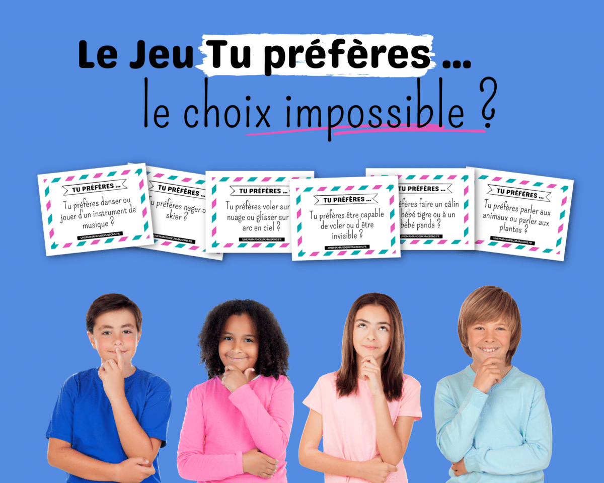 Le jeu Tu Préfères 48 Cartes à imprimer