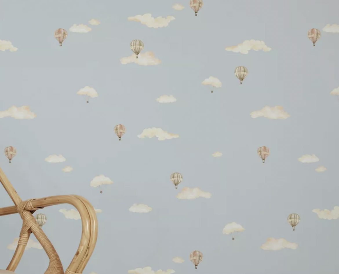 papier peint bleu chambre enfant 