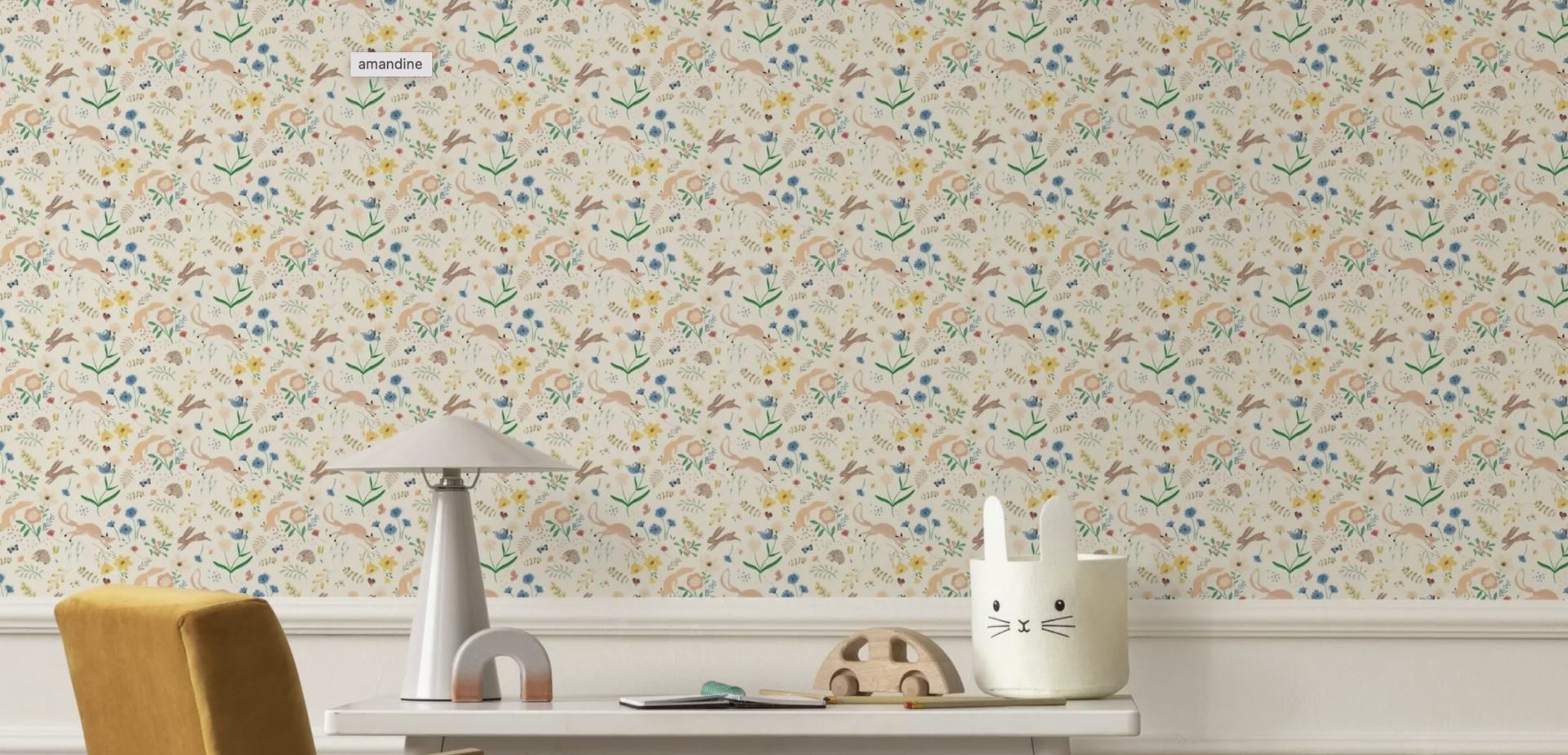 papier peint jaune chambre enfant 